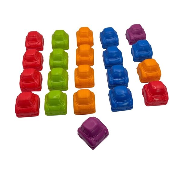 21 Silicone Rubber Mini Cars Party Favors Toys Educational Games Colors Counting - Picture 3 of 3